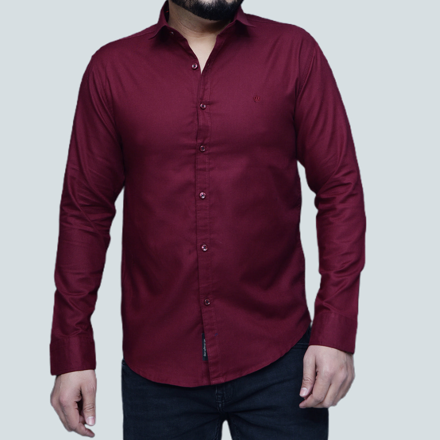 Men's Long Sleeve Western Burgundy Shirt
